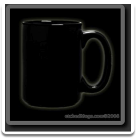 15 oz. Black Deep Etched Mug