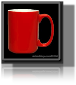 15 oz Red Deep Etched Mug